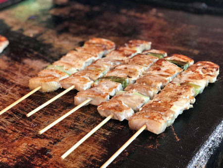 close up Japan street food, cuisine and travel conceptの素材