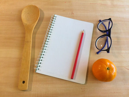 blank notbook on working desk with copy space for create job or education or anything if you wantの写真素材
