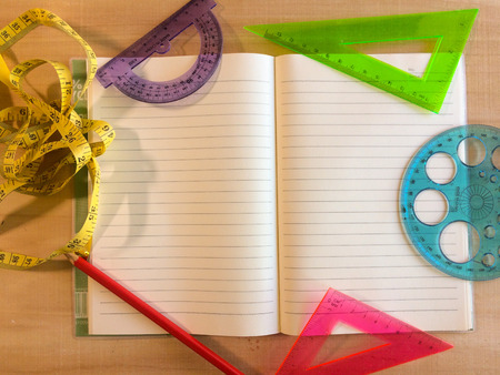 blank notbook on working desk with copy space for create job or education or anything if you wantの写真素材