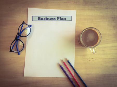paper for  business plan with copy space on working date, business planing conceptの写真素材