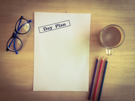 paper for  business plan with copy space on working date, business planing conceptの写真素材