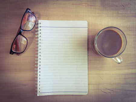 blank notbook on working desk with copy space for create job or education or anything if you wantの写真素材