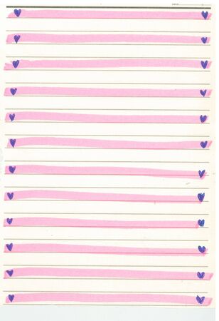 Pink line on paper notebook texture patternの写真素材
