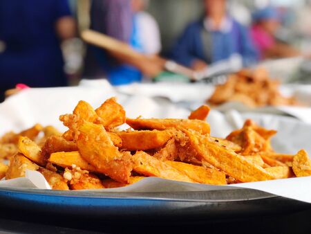 Deep-fried sliced  sweet potato
