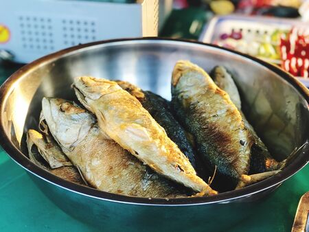Fried Mackerel on pan & dish, easy food manu