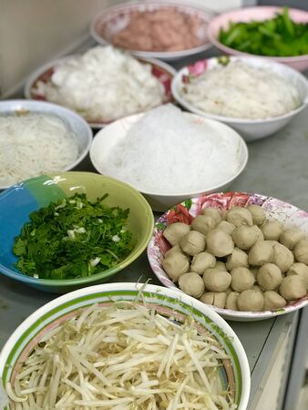 prepare noodle ingredien in cooking kitchen