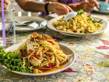 Somtum is famous Thai foodの写真素材