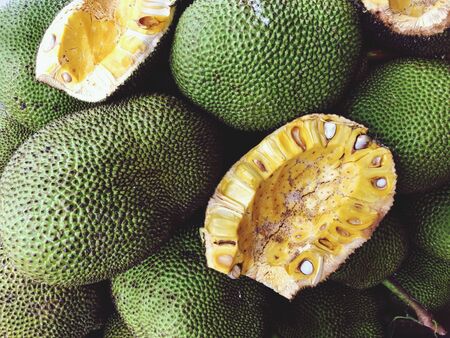 Jackfruit, a kind of Thai fruit, is sold in the fruit market or fresh market