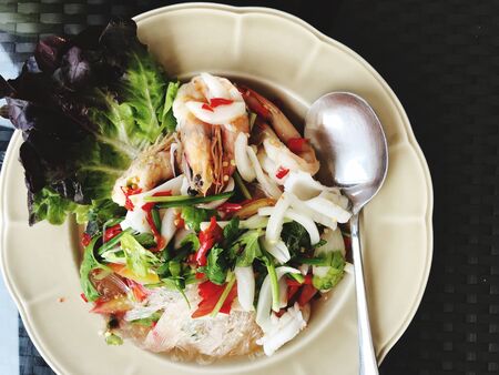 Glass Noodle spicy Salad (Yum Woon Sen), food for health conscious people