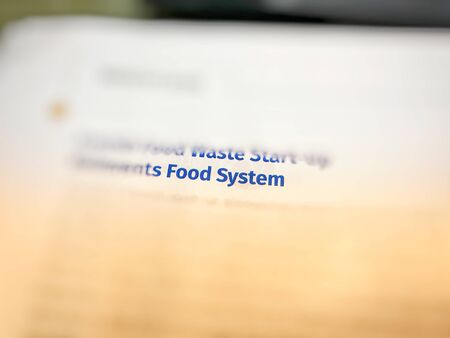 Blurry text and highlighting of food systemの写真素材