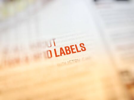 Blurry text and highlighting of labelsの写真素材