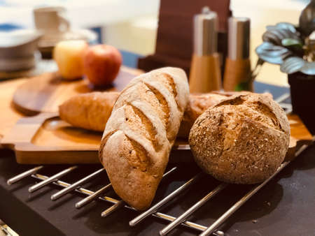 Bread and bakery products texture patter background, sweet food and cuisine concept