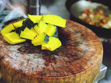 material for cooking on chopping boards , kitchen equipment, food preparing for cooking in the kitchen roomの写真素材