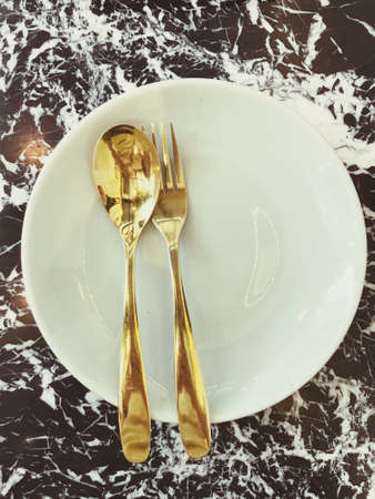 Serving utensils prepare for eating concept, dinner assessories