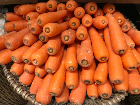 close up fresh raw carrot for sell in supermarket, Agricultural products conceptの写真素材