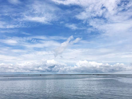 The sky and the sea on a clear dayの写真素材