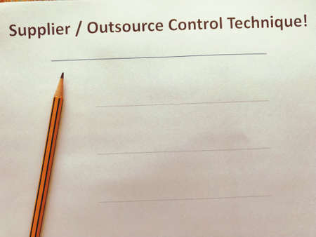 picture diagram of  table blank of supplier and outsource control technigueの写真素材