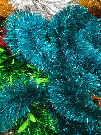 Pictures of beautiful rainbow ribbons to decorate on New Year's Dayの写真素材