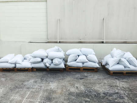 Flour ingredients bag in food production, business Transportation or manufacturing concept and food supply chainの写真素材
