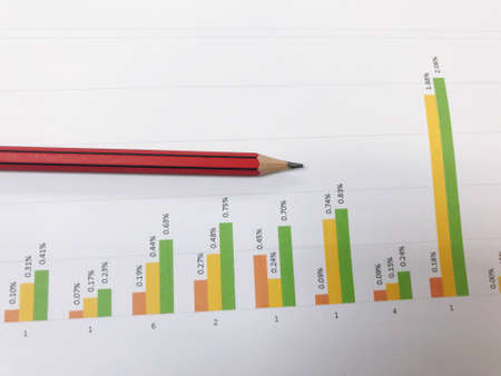 graph paper showing business information, Business graph analysis conceptの写真素材