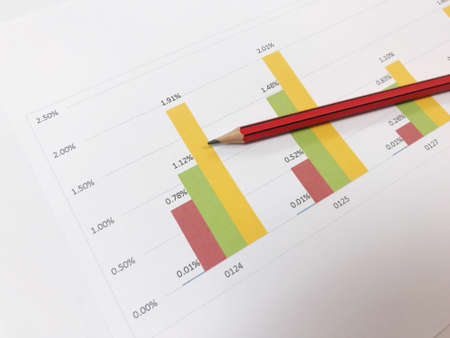 graph paper showing business information, Business graph analysis concept