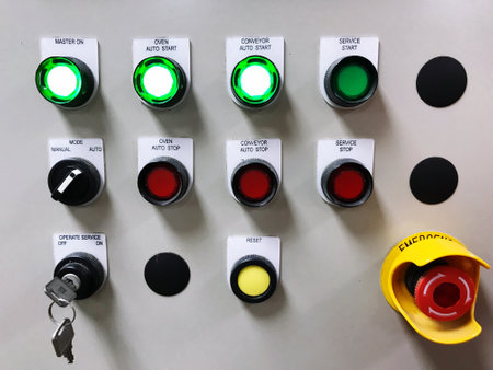 Industrial machinery and equipment control buttonsの写真素材