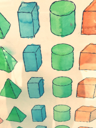 Colorful and geometric patterns Colorful art works in various shapes