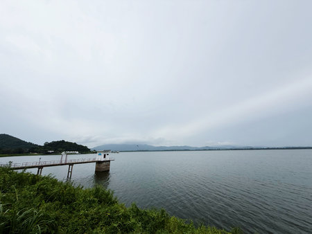 Landscape view of Mae Ngat Somboon Chon dam, Thailand