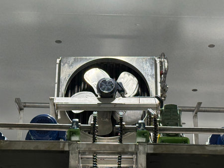 Ceiling air conditioner in the production line of the factory.