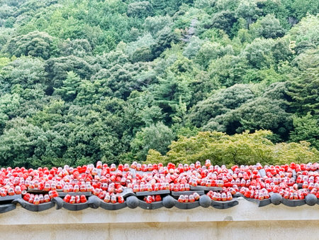 Katsuo-ji Temple in Minoh, Osaka, is known as the Temple of Victory.の写真素材