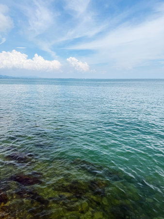 Beautiful sea and blue sky at Koh Lanta, Thailand.の写真素材