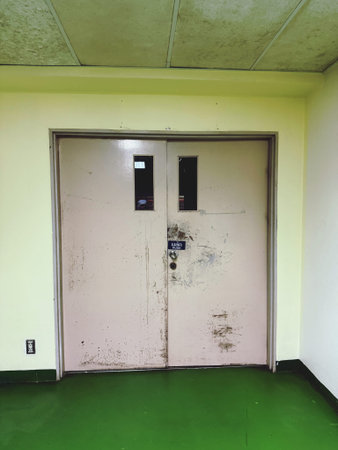 Old door in a building, closeup of photo with soft focusの写真素材