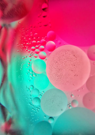 Soap bubbles abstract colorful background with vibrant color
