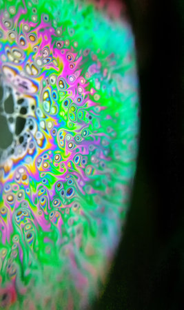 Soap bubbles abstract colorful background with vibrant color