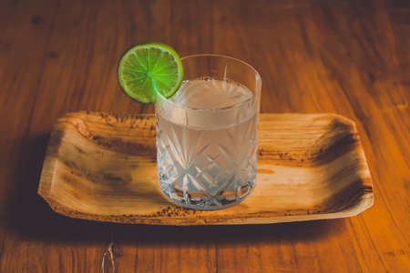 Lemon Juice on Betel palm leaf Tray