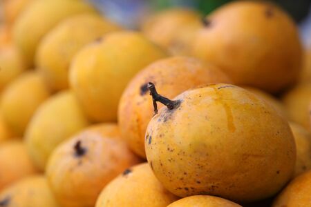 Yellow Mango in the marketの写真素材