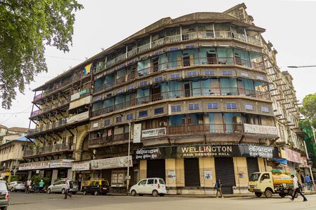 Mumbai, Maharashtra India August 12, 2019  building at Mumbai street at fort in Maharashtra India August 12, 2019のeditorial素材