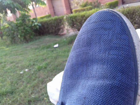 A large blue shoe. High quality photo