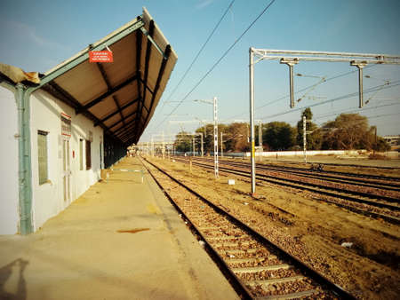 A train on a steel track. High quality photo