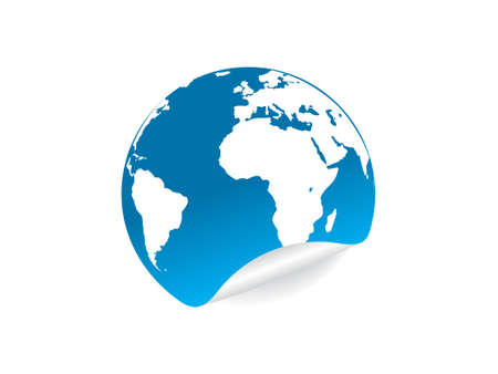 fresh labels with world map のイラスト素材