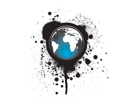 Abstract illustration with grunge globeのイラスト素材