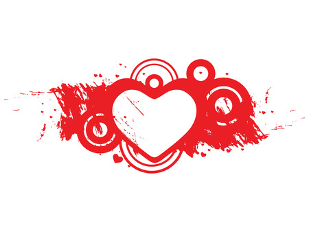 Valentines Day grunge background with retro Heartsのイラスト素材