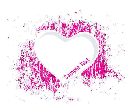 Valentines Day grunge heart background with sample text,vector illustrationのイラスト素材