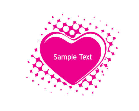 Valentines Day halftone background with sample text Heartsのイラスト素材
