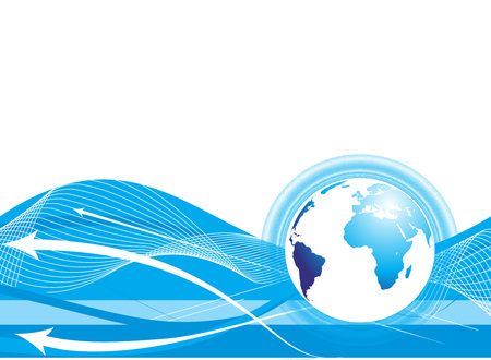 abstract arrow icon background with wave line.のイラスト素材