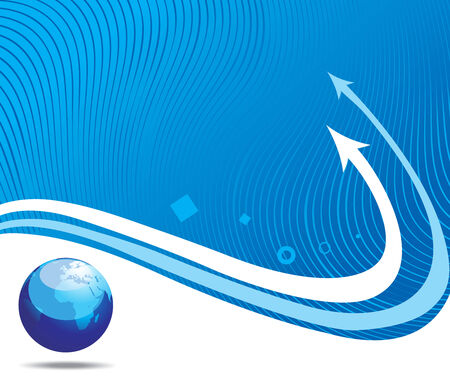 abstract arrow icon background with wave line.のイラスト素材