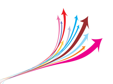 abstract arrow background with multi colour wave line.のイラスト素材