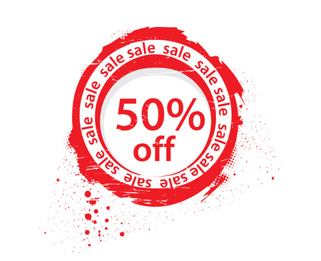 50 % off sale tags, vector illustrationのイラスト素材