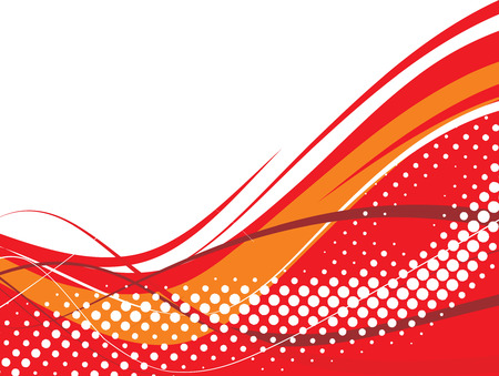 abstract halftone wave background with red wave line.のイラスト素材