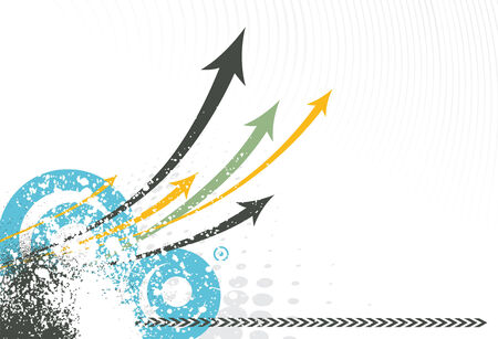 abstract grunge arrow background with Vector half tone のイラスト素材